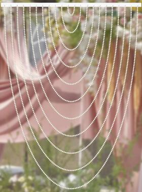 婚庆珍珠串QEX行云流水珠链婚礼吊顶饰舞台背景装珠连珠线帘仿珍