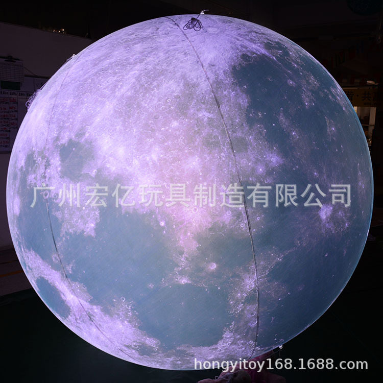直销创意发光充气月 球充气星球 PVC中秋节广告活动主题月亮模型