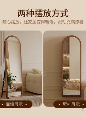 中全OAH身镜用落地镜服装实木试衣镜女家生卧室挂古店墙复古穿衣