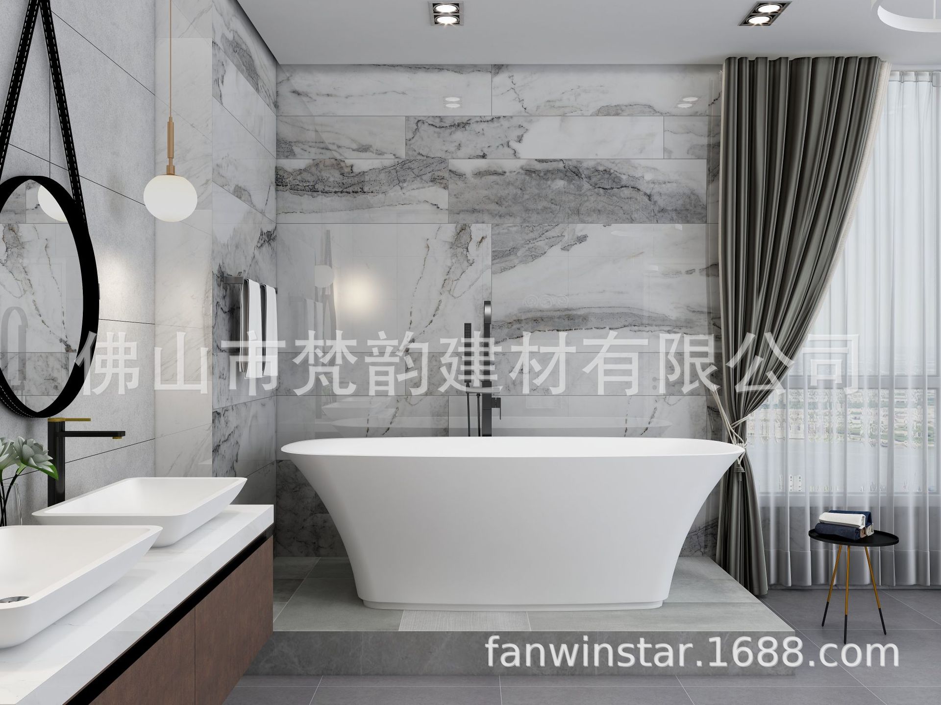 厂家亮哑光人造石浴缸多功能水疗家用成人洗澡盆1800*780*590mm