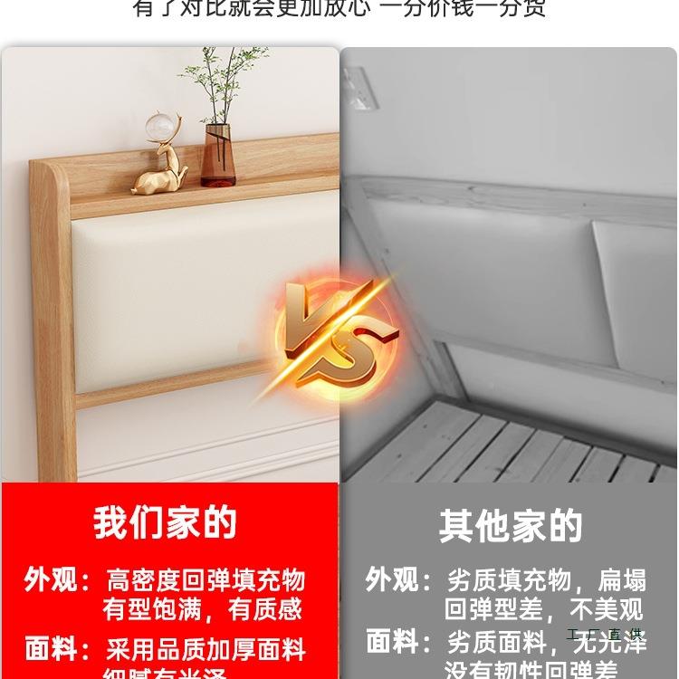 实床头背RNF床板软包靠背一体落地防木潮收纳储物单头买床头板新