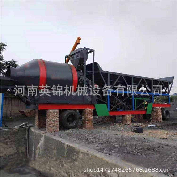 牵引式滚筒免基础移动搅拌站