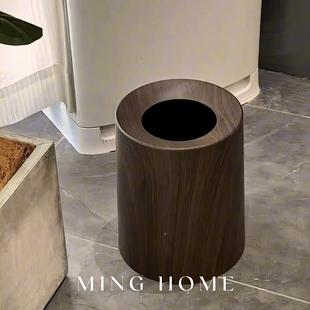 木纹垃桶高颜值中风客厅家用BNK古厨房圾卫生间厕所奢轻大号纸篓