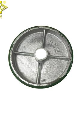 新兴工厂重型8寸铸铁PU滚针单轮绿色脚轮