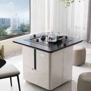 智能阳台茶桌椅组合岩板可移动升降茶几家用小茶台烧水壶一体专用
