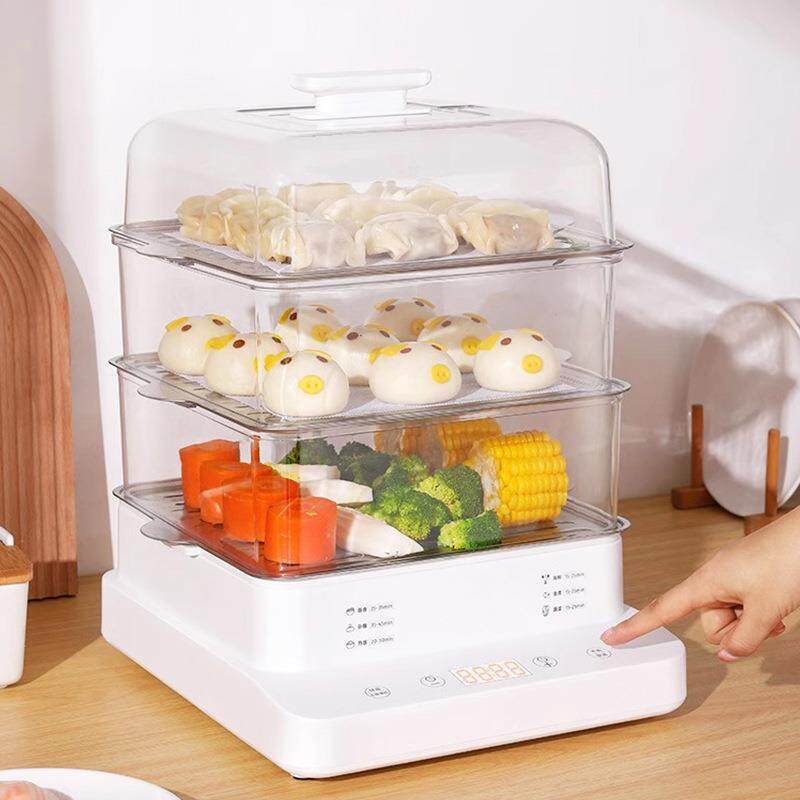 电蒸锅大容量可预约蒸箱多功能家用三层多层蒸煮炖一体锅全自动