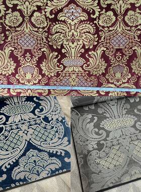 门幅140cm满绣绣花复古欧式满绣绣花沙发布复古红色蓝色沙发布