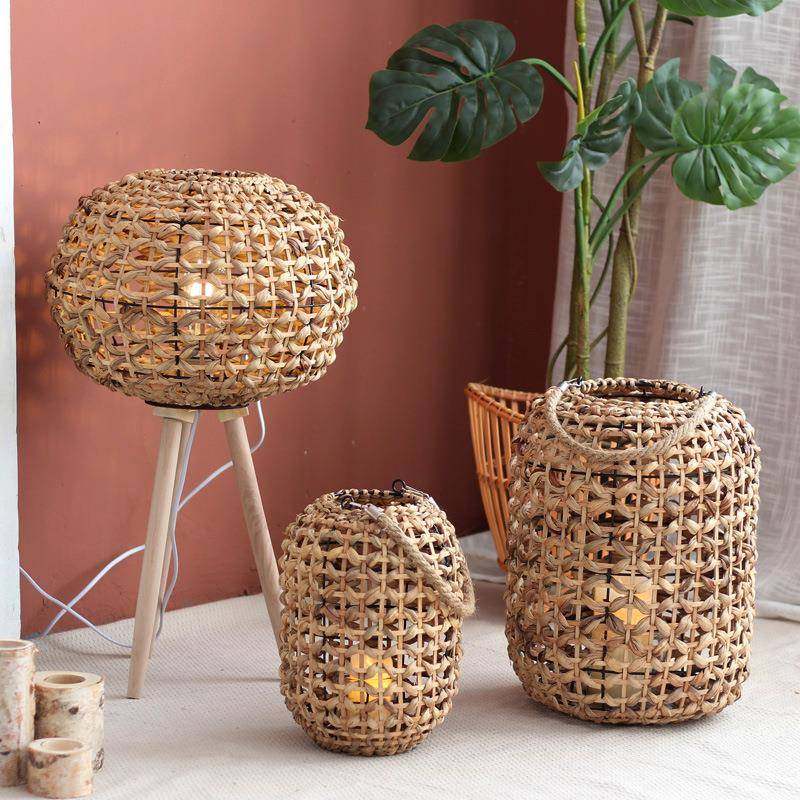 手工草编风灯落地插电烛台别墅花园庭院样板间装饰摆件北欧田园,机械设备,其他机械设备,淘宝优惠券,粉丝福利购,淘宝优惠卷