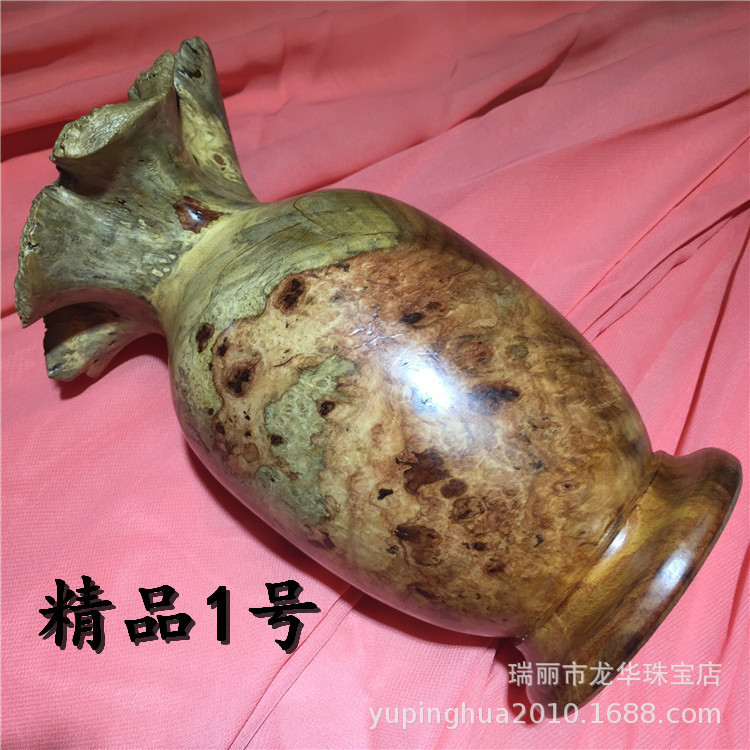 收藏级缅甸花梨木树瘤花瓶