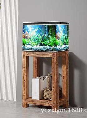 实鱼缸架家用客榆架子榫卯底柜木多层厅水足箱老木VLP榆木花架