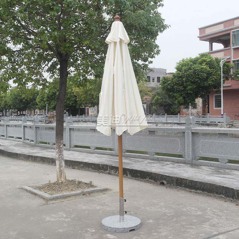 跨境仿木伞中柱阳墅台庭院花纹园别遮阳伞KGP摆摊折叠仿木户外太