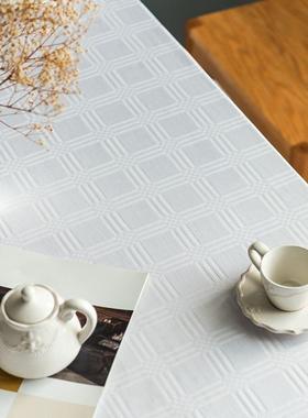 现代约长简方形桌布YTM-002布白色20GS2M棉质桌布台家居酒店