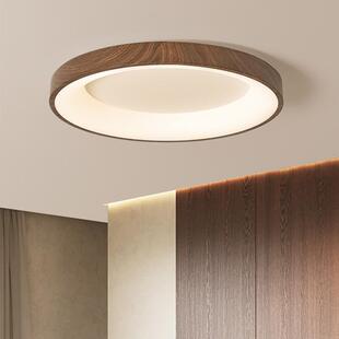 新中式吸顶D灯LE卧木室灯纹灯色房间书房餐厅灯简无品牌/约家用客