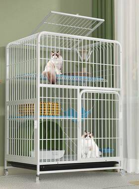 猫HHF笼层子家用室内带厕所体超咪大自一由空间双别墅猫舍猫屋猫