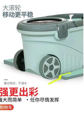 加LQO干厚布旋转式拖把桶自拖动甩纯棉吸水拖地墩干湿两用家用一