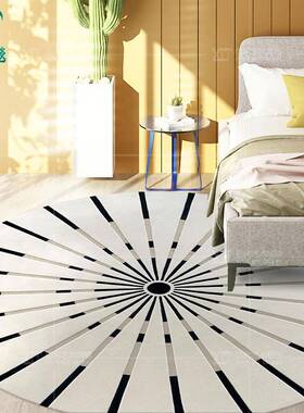 新西兰羊毛地毯圆形法式手客厅简约线条YFG高端室工卧尾单人沙床