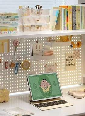 桌置物纳架桌上书架书面桌收LBR洞洞板装饰架位电脑桌两层工展示