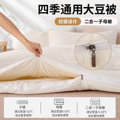 A类母婴级纯棉冬170被%大豆维子母被四3季被芯全0棉被子纤宿舍春