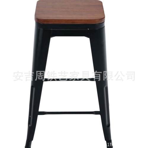 30吋75cm高形颜皮OOB色台木板可铁凳吧凳方吧台椅酒吧椅椅子铁艺