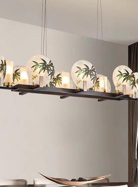 新中式吊厅灯客灯全铜中国风创意茶灯餐EDV厅灯室简约现代轻奢吸