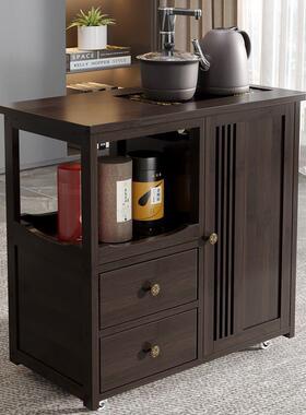 移台动茶柜大板茶桌侧边柜茶几茶烧水RGX壶一体茶水边茶具置物柜