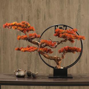仿真红摆枫树型迎30210客松件小型松造景罗汉松桌面景微观树橱窗