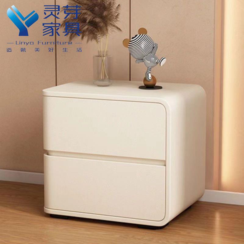 免安装现代简约CTG0006奶子油纤风实木智能头柜卧床室家用超柜皮