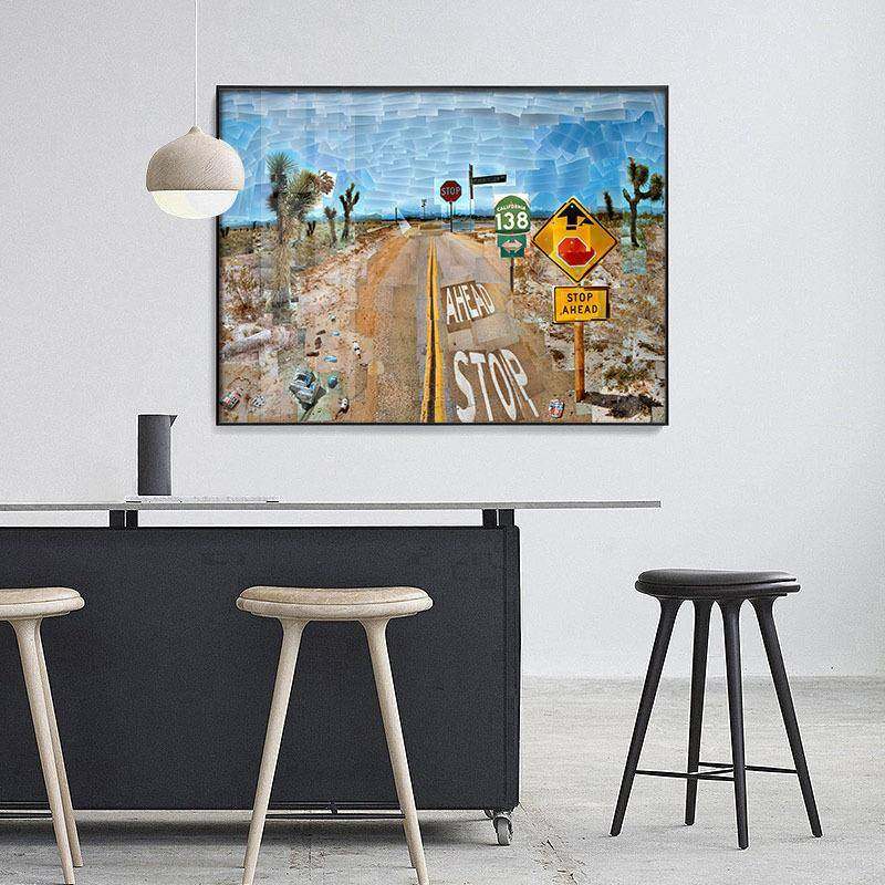 横版霍克尼公路大装画客厅幅墙面饰无品牌/玄关过餐厅包间书道房,饰品/流行首饰/时尚饰品新,DIY配件,淘宝优惠券,粉丝福利购,淘宝优惠卷