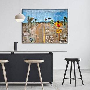 横版霍克尼公路大装画客厅幅墙面饰无品牌/玄关过餐厅包间书道房