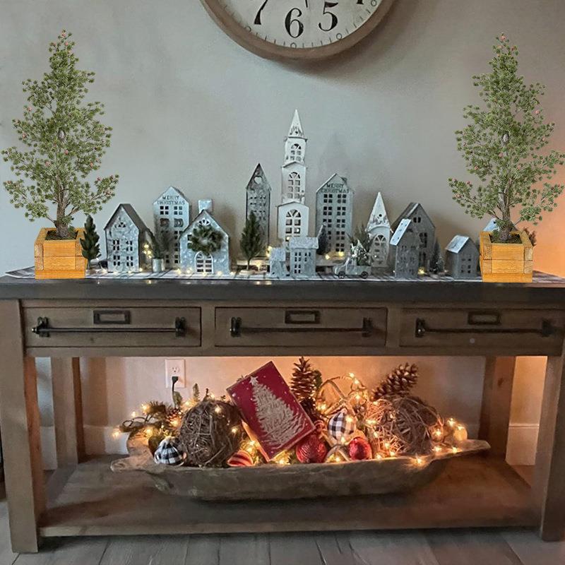 跨仿境款真圣诞58树迎客松汉松罗室内圣诞装饰新品摆件橱窗装饰品