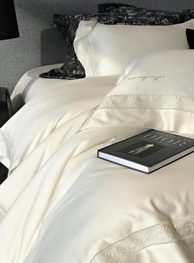 春夏10支LF奶丝天丝四件套镂空花边刺绣砖丝846烫滑10.床品8刺绣