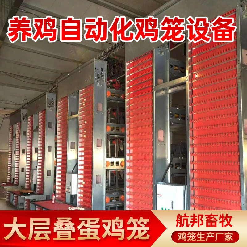 供应大层叠自动化养蛋鸡设备厂家层叠式用养殖大笼子蛋鸡用笼