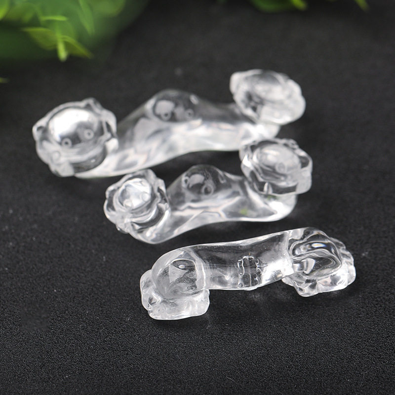 天然白水晶黄水晶如意摆件如意吉祥家居装饰客厅摆设吉祥如意挂件