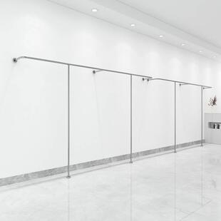 服装店不锈钢展示架女装壁挂式收纳货架靠墙挂衣架上墙挂衣杆