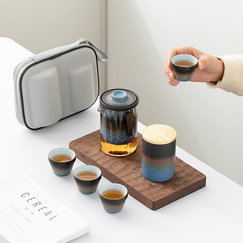 便携式旅行茶具套装功夫泡茶壶茶杯建议户外包随身出差旅游快客杯