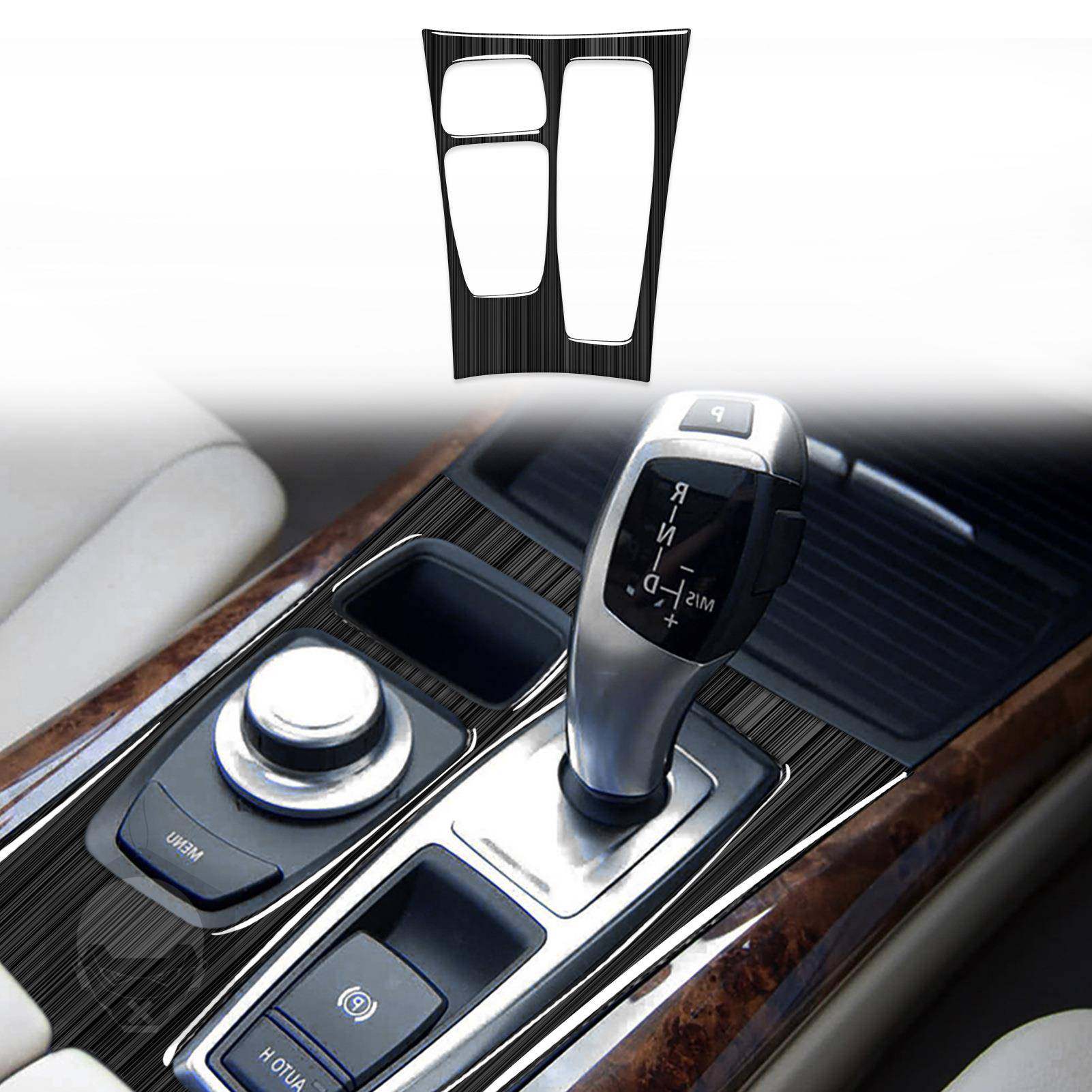 适用于宝马X5X6E70E71中控档位面板黑色拉丝纹汽车内饰改装配件