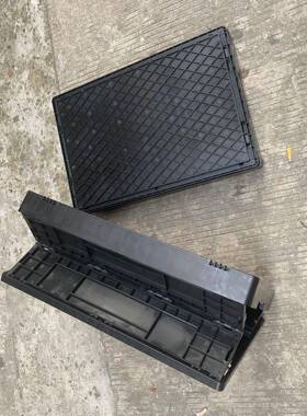 宁波防静电折叠箱600*料400m*310UMBm注塑对折塑箱收叠周转箱黑色