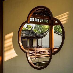 宋式美学屏实木木小轩窗设计师52915家用花窗隔断装饰框风海棠造