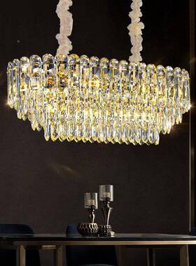 轻奢典水晶圆形经吊灯别墅客厅复楼客厅灯店婚宴厅L酒E式HPRD吊灯