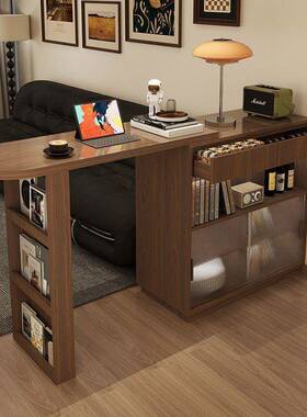 型木复古伸缩吧台桌子客厅家一用隔断柜小户阳台79160吧台桌体式