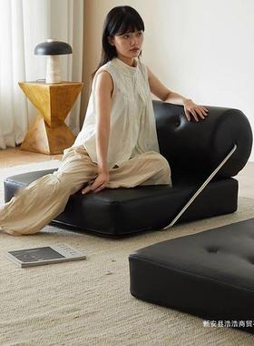 单人叠折豆沙发床布艺客LOA厅懒人可躺睡单人小户型简块约现代腐