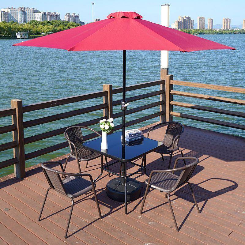 阳台庭院桌椅艺桌椅桌套件铁花园现代户外桌椅小室外椅D1862097露