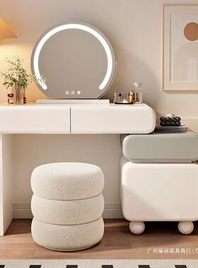 新高款岩板奶家油风居斗房50588柜一体出租间轻奢档卧室梳妆台