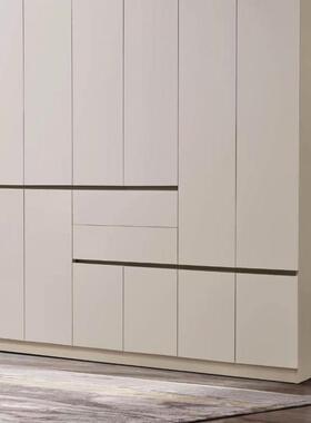 全实木现欧松卧板对开门衣柜简约轻奢WOE代开门平家用室储物柜大