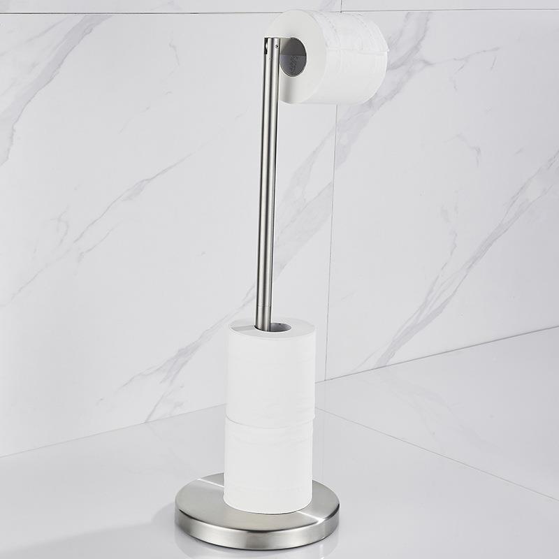 133站立式锈钢厕6纸架孔卫60生间免打可移动落地纸巾不架