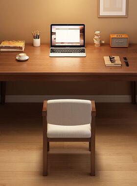 简易办一公桌实木腿卧室学生学习桌书58919桌书架脑体桌子家用成