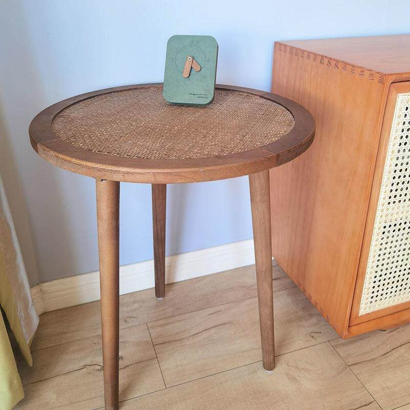 民波西米亚美沙式MXL复古实木茶几藤面发几角几圆边桌宿桌子