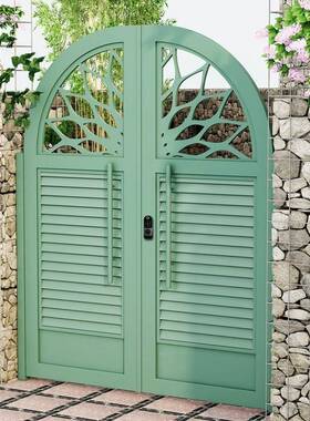 铝合金庭院门钢锈铁艺SZO墅铝艺花园乡村自建房外门户不别单双开