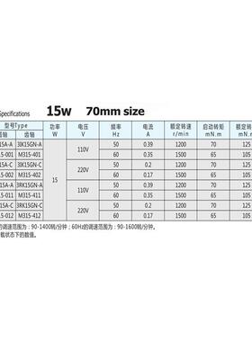 微型齿轮变V速马达W380V22YON0V11015速箱交流调速定减速电机