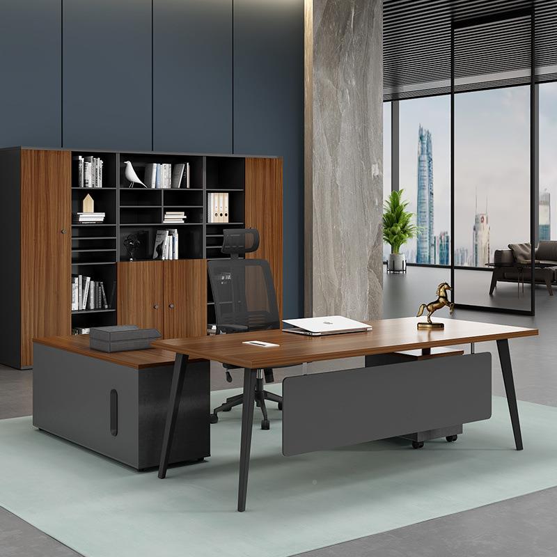 家主管办公桌646椅组办公合室具老现板大班台简约代经理总裁电脑